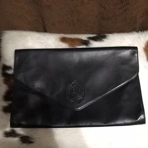 Soft Black All Leather Ralph Lauren Clutch